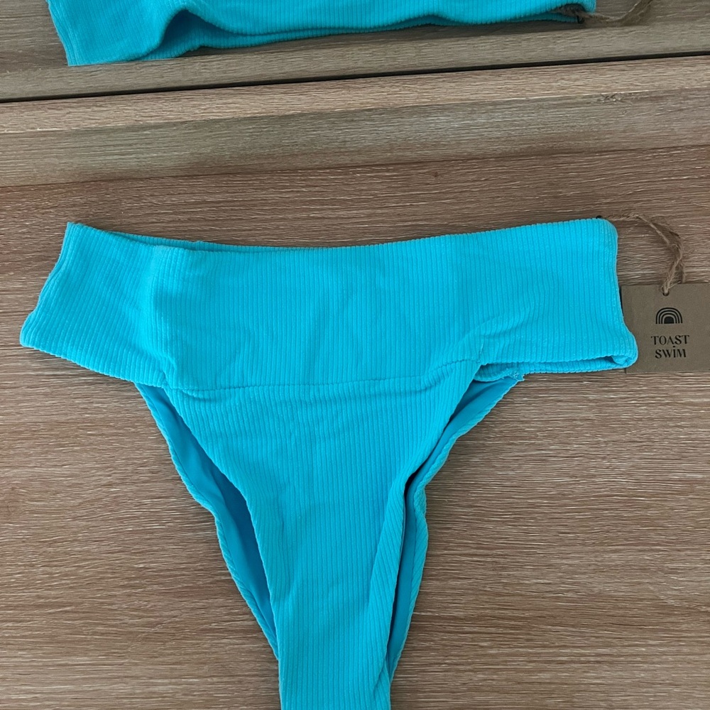 Signature Banded Waist Bottom Turquoise Sea Rib Size M
